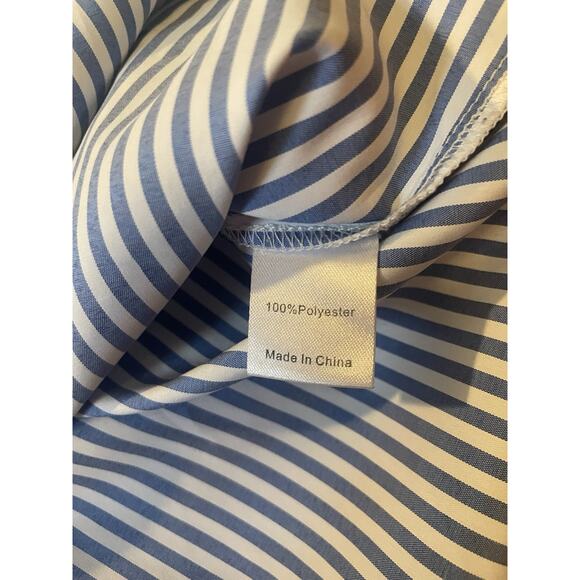 Tuckernuck Willow Tunic Blue White Stripe Oversized Poplin Half Placket Preppy S - Picture 4 of 6